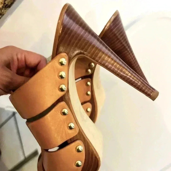 Michael Kors leather upper made heels Chestnut size 6.5 - Picture 7 of 9